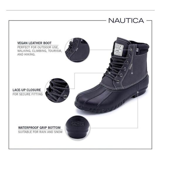 NAUTICA Mens Duck Boots sz 12 Wide Waterproof Insulated Snow NEW #M466 - Picture 5 of 14